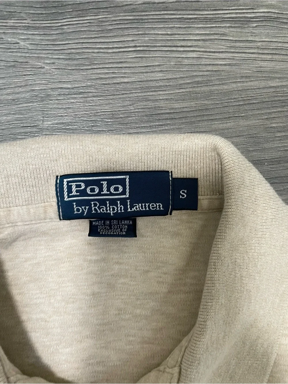 Polo Ralph Lauren Long Sleeve Polo Shirt Men’s Size Small S Cream Cotton
